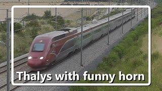 Thalys with funny horn passes at LGV Nord