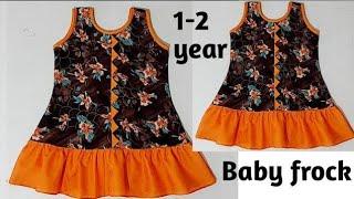 A line baby frock citting and stitching designing baby frock 1-2 year baby frock very easyll
