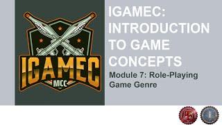 IGAMEC Module 7 Role-Playing Game Genre