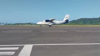 pesawat sam air mendarat perdana di bandara lolak bolmong tiket manado bolmong 260000