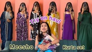 Latest Kurti Set from MEESHO  Try On Haul  Under ₹900