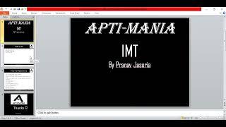 IMT interview experience 2022 by PRANAV JASORIA APTIMANIA