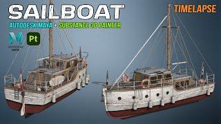 Sailboat  Autodesk Maya + Substance 3D Painter