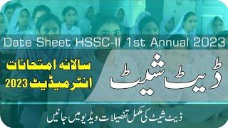 Date Sheet First Annual Examinations 2023 Class 12th AJK  HSSC Date Sheet 2023  Taleemi Khabrain