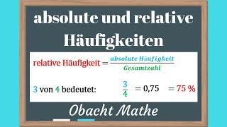 absolute und relative Häufigkeiten  ganz einfach erklärt  Daten & Zufall  ObachtMathe