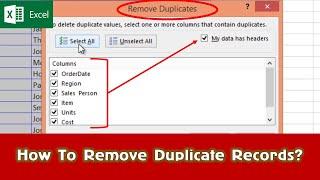 How To Find and Remove Duplicates Records in Microsoft Excel Tutorial