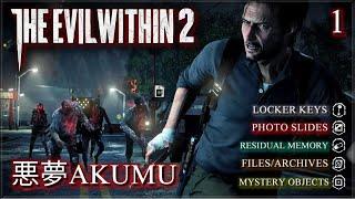 The Evil Within 2 PC - 悪夢 -AKUMU- 100%  All Keys Memories Slides Files & Weapons - PART. 1