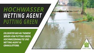  Hochwasser auf Testfläche  Wetting Agent Granulat  Entwicklung Putting Green  