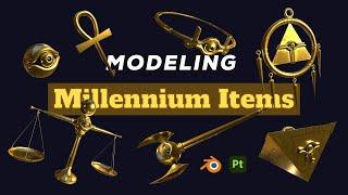 3D Modeling The Millennium Items - Blender 3.0 & Substance 3D Painter