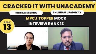 MPCJ l Madhya Pradesh Civil Judge Mock interview  Kritika Mishra l Rank 13 l Judiciary world