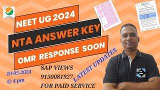 #NEET UG 2024LATEST UPDATESNTAs ANSWER KEY& OMR SHEETRELEASE SOONNEET UG 2024 UPDATES