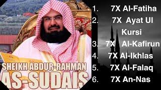 Abdul Rahman Al-Sudais 7X Al-Fatiha Ayat Ul Kursi Al-Kafirun Al-Ikhlas Al-Falaq An-Nas #peace