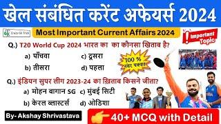 Current Affairs  Sport Current Affairs 2024  June 2024  Updated  Crazy Gk Trick  Akshay Sir