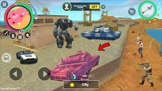 Vegas Crime Simulator - Pink Tank Stuck on Army Base Wall army tank wall hanging - Gameplay HD