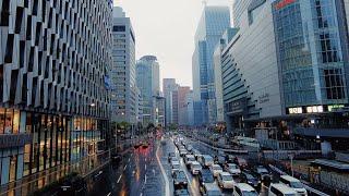 4K ASMR Walking in the Rain  Umeda Osaka Japan  Binaural Rain City Ambience Sounds Relax