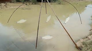 Menangkap ikan dengan branjang atau anco di sungai ini dapat banyak