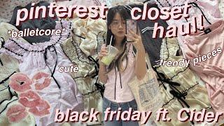 🩰 HUGE BLACK FRIDAY HAUL ft.cider  coquette balletcore y2k inspired trendy clothes *fallwinter*