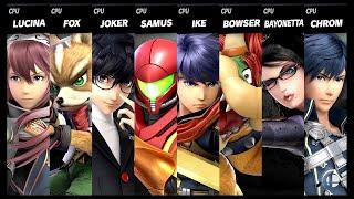 Lucina VS Fox VS Joker VS Samus VS Ike VS Bowser VS Bayonetta VS Chrom Super Smash Bros Ultimate
