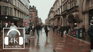 Glasgow Scotland  Downtown City Walk  4K