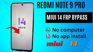 Redmi note 9 pro frp bypassmiui 14 frp bypass