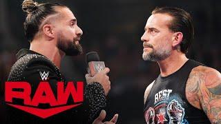 FULL SEGMENT CM Punk and Seth “Freakin” Rollins engage in tense faceoff Raw July 8 2024
