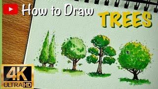 How to Draw Trees with Markers #art #drawing #youtube