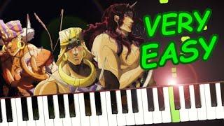 AWAKE Pillar Men Theme from JoJos Bizarre Adventure - VERY EASY Piano Tutorial for Beginners