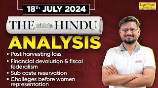 Daily HINDU News Paper Analysis  18th July  The HINDU for CLAT 2025 by Swatantra Sir