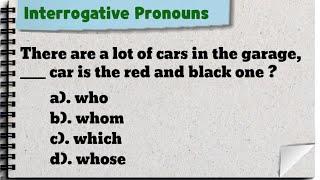 Interrogative Pronouns  Quiz