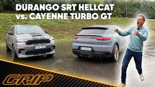 Dodge Durango SRT Hellcat vs. Porsche Cayenne Turbo GT - Power-SUV Duell   GRIP