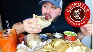 *NEW Chipotle Chicken Pollo Asada Burritos MUKBANG EATING SHOW