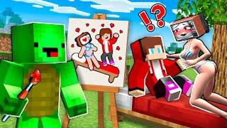 MIKEY use DRAWING MOD to TV WOMAN SWIMSUIT FELL in LOVE with JJ in Minecraft - Maizen