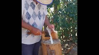 Spoon carving -axing from billet to spoon blank