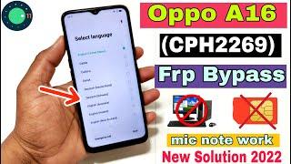 Oppo A16 FRP Bypass  New Trick 2022  Oppo CPH2269 Google Account Bypass Without Pc 