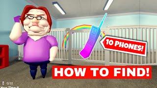 How to Find 10 Phones in BETTYS NURSERY ESCAPE OBBY NEW SECRET UPDATE FULL ROBLOX GAMEPLAY