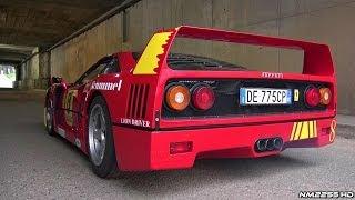 Ferrari F40 with Tubi HUGE Revs + Slow Motion Flames