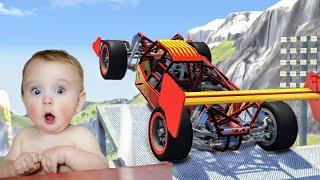 BeamNG Drive - Realistic Rollover Crashes #1