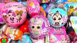 Opening LOL Sparkle Series Surprise Eggs Stickers Lip Gloss Party Favors and Surprises