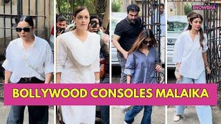 Arbaaz Khan Gauri Khan Dia Mirza & Shilpa Shetty Reach Malaikas Mothers House For Condolence