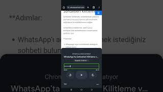 Chromeda  Bu sayfayı dinle  modunu kullanma