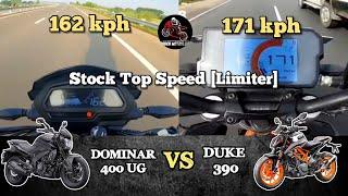 2022 Kawasaki-Bajaj Dominar 400 UG vs KTM Duke 390  Stock Top Speed Attempt  Acceleration 