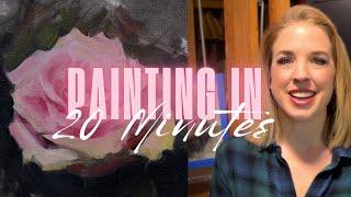 20 Minute Painting Video 2 - Pink Roses in Oils #20minutepainting #annarosebain #arttutorial