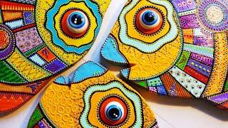 How to make decorative fish out of cardboard dot painting cartoning