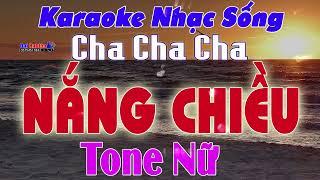 Nắng Chiều Karaoke Tone Nữ Nhạc Sống Cha Cha Cha  Karaoke Đại Nghiệp