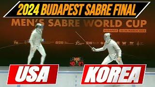 USA vs Korea - 2024 Budapest Mens Team Sabre Final