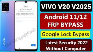 Vivo V20 FRP Bypass Android 1112  Vivo V2025 Android 11 Google Lock Remove Latest Security 2022