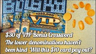 $30 Session of VIP Bonus Crossword Colorado Scratch Off Tickets