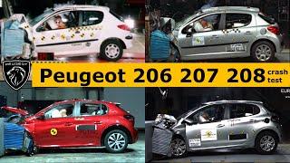 Peugeot 206 207 208 1 2 crash test. All generations Euro NCAP