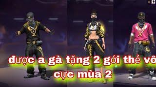 Free fire được garena tặng 2 gói đồ thẻ vô cực mùa 2 miễn phí