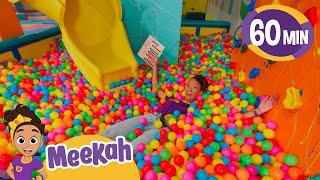 Meekah Slides Into a Rainbow Ballpit + More Colorful Adventures  Moonbug Kids - Color Time